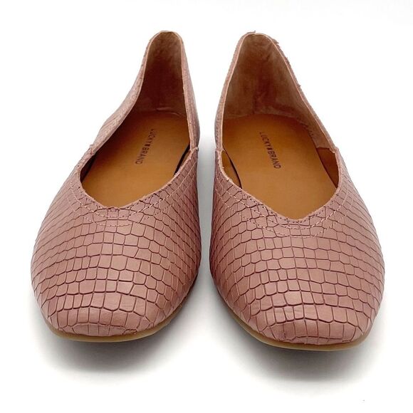 Lucky Brand Alba Ballet Flat in Dusty Mauve Croc Embossed Leather Size 9.5 - Picture 9 of 16